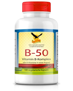 Vitamin B-50 Komplex/Niacinamid, 180 vegetarische Kapseln