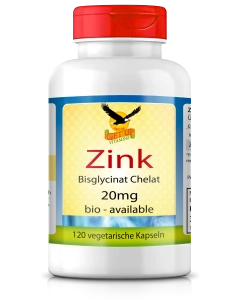 Zink Bisglycinat 20mg, 120 Kapseln