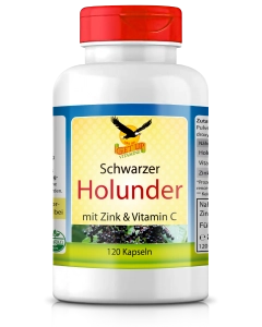 Schwarzer Holunder mit Zink & Vitamin C, 120 Kapseln